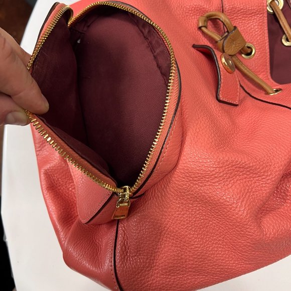 Coach 90399 Jes Horse & Carriage Logo Embossed Bright Coral Back Pack - Picture 3 of 10